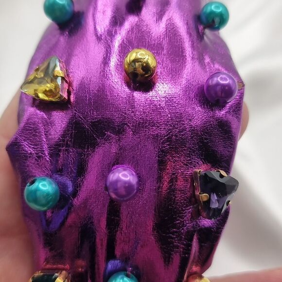 New MARDI GRAS jeweled leather headband - Picture 5 of 5